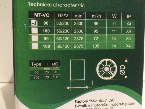 Канальный вентилятор MMotors JSC МТ-ВО 100