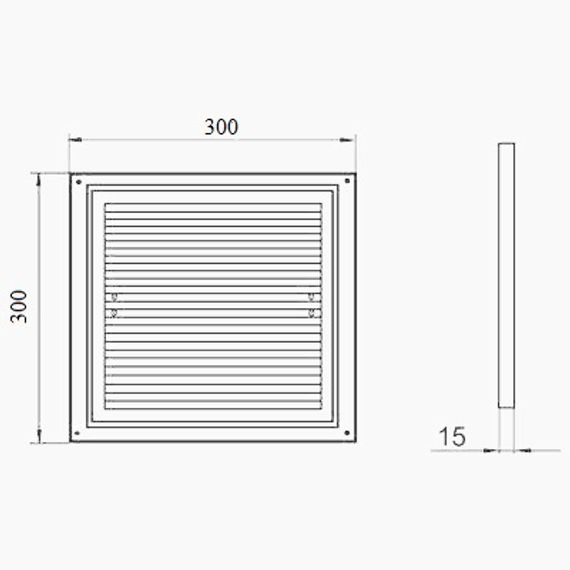 Решетка накладная 300х300 мм VENTS ДВ 300 с