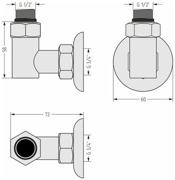 Набор комплектующих для ПС Стилье (G 1/2" НР х G 3/4" НГ)