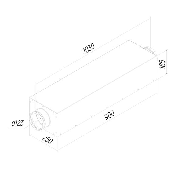 Provent KSE 125/900 ECO шумоглушитель прямоугольный