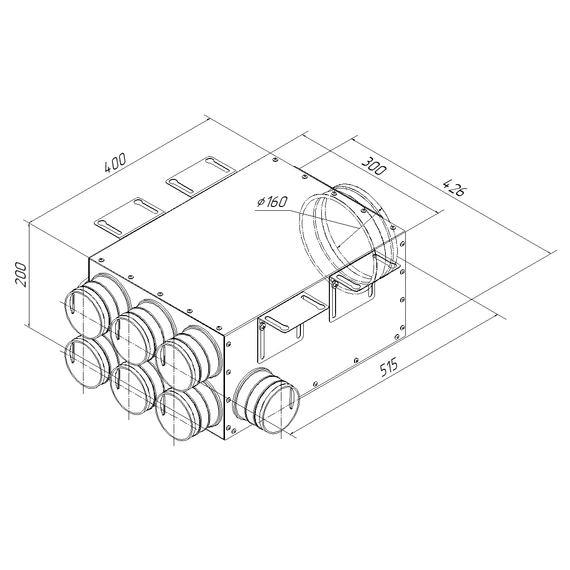 Provent KV 160/75×8 коллектор металлический на 8 выходов