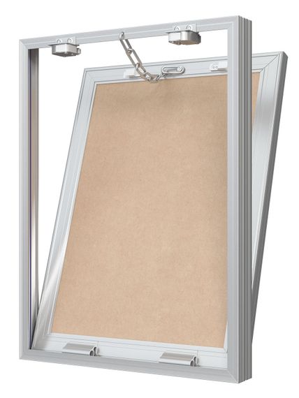 Люк ревизионный D Ceramo Base 300х400 скрытый монтаж съемный алюминий EVECS