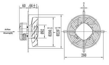 Вентилятор Ванвент YWF2E-200B-92/15-G PLAT нагнетающий (приток) 730 m/h)