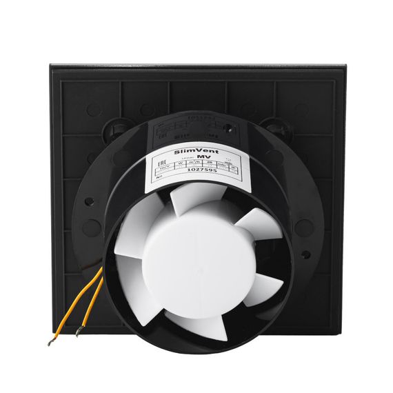 Вытяжной тонкий вентилятор SlimVent МV 100, пластик квадрат черный матовый