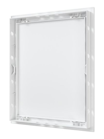 Люк ревизионный Л фланец 246х296 нажимной 268х318 пластик EVECS