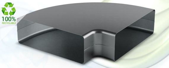 Горизонтальный поворот 90 250х80мм F/F QuadroDEC QDH90FF250x80