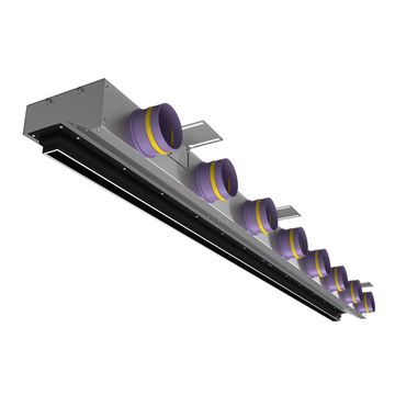 Provent VPNDGU 2000х25/75х8 компактный щелевой диффузор для гипсокартона с КСД на 8 выходов