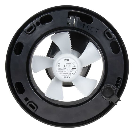 Вентилятор накладной PAX Norte Black с обратным клапаном (таймер, датчик влажности, программируемый, Bluetooth управление)