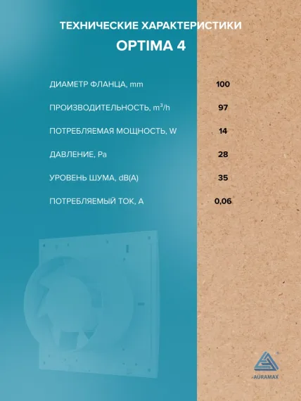 Вентилятор накладной OPTIMA D100 AURAMAX
