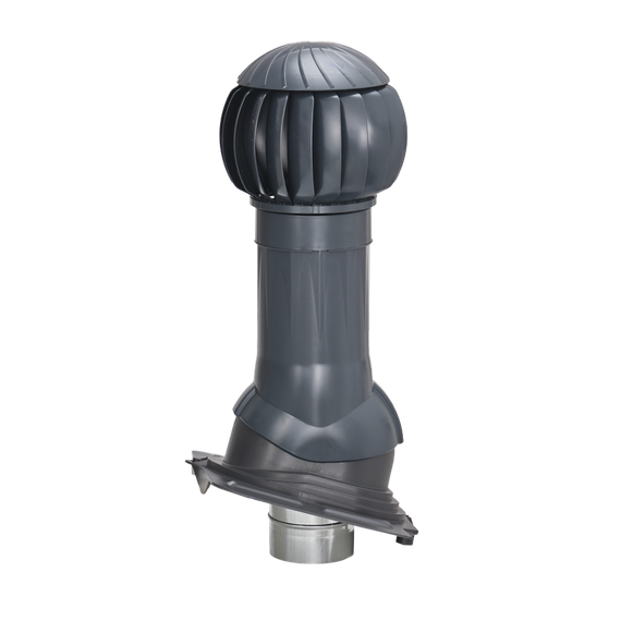 Готовый комплект, изолированный на все виды кровли высотой профиля до 70мм d 125/160 мм, цвет серый графит RAL 7024, серия Twister