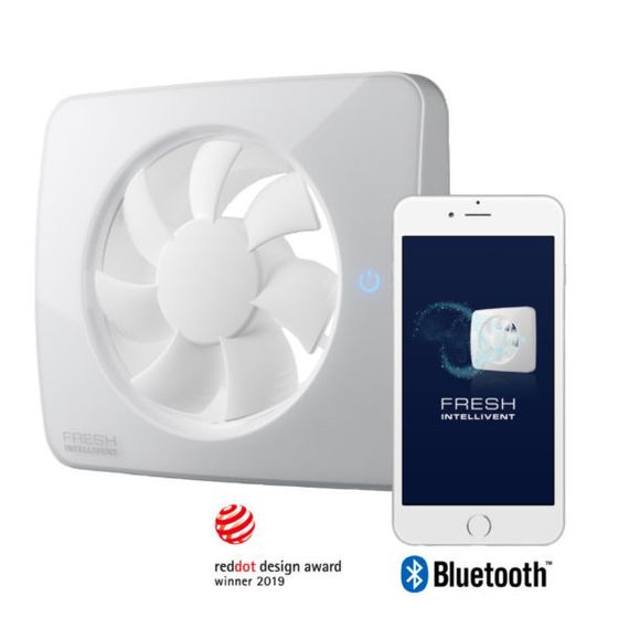 Вентилятор накладной FRESH Intellivent ICE (Управление по Bluetooth, таймер, датчик влажности, программируемый, LED-подсветка)