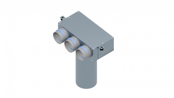 Flexag PCP-125/75x3 пленум вентиляционный потолочный, D125, на 3 выxода, L=300 мм