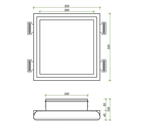 Диффузор под покраску скрытого монтажа SECRET FRAME D200мм