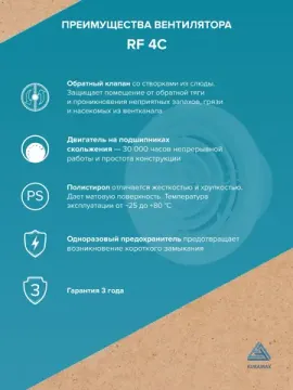 Вентилятор накладной RF D100 обр.клапан AURAMAX