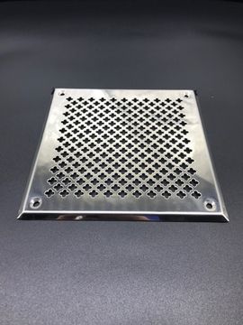 Решётка 250х250 мм, нержавеющая сталь, перфорация цветочек