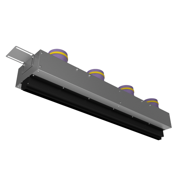 Provent VPNDG/F 1000х25/90×4 щелевой диффузор для гипсокартона с КСД на 4 прямых выхода