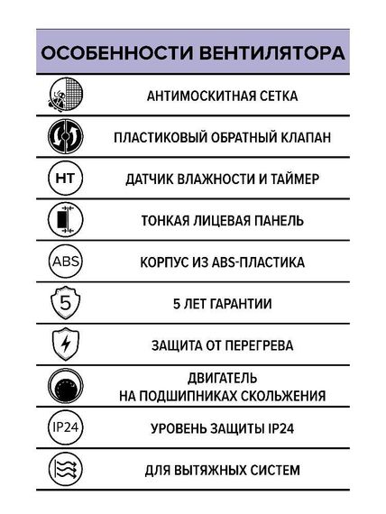 Вентилятор вытяжной E D100 сетка обратный клапан HT ERA