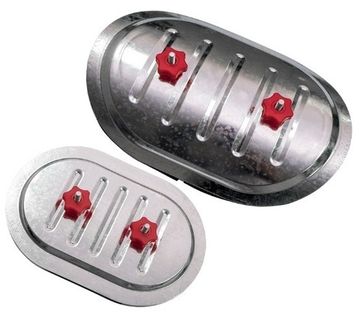 Лючок CAD 300х200/D500 мм (Red) для круглых воздуховодов, ревизионный накладной