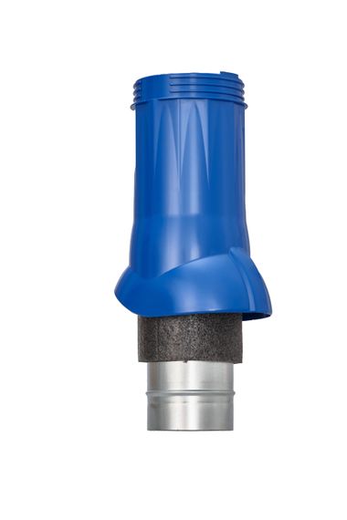 Готовый комплект, изолированный на скатные кровли из профильного листа МП-20 (С20) d 150/160 мм, цвет синий RAL 5005, серия Twister