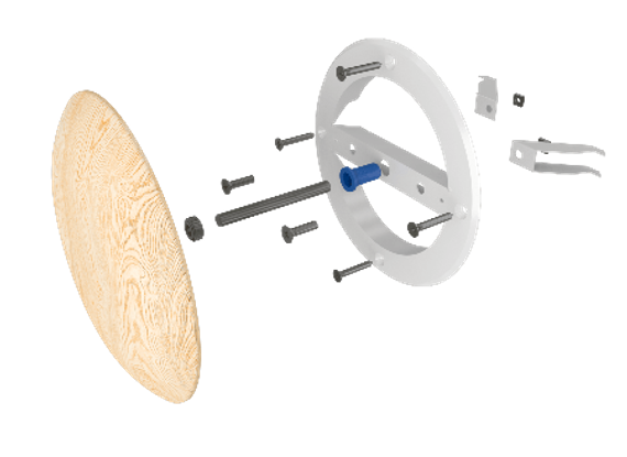 Анемостат DW металлический фланец D100 распорки D140 сосна ERA