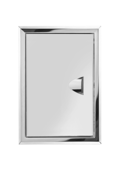 Люк из нержавеющей стали с ручкой ЛНР 200х250 зеркальный