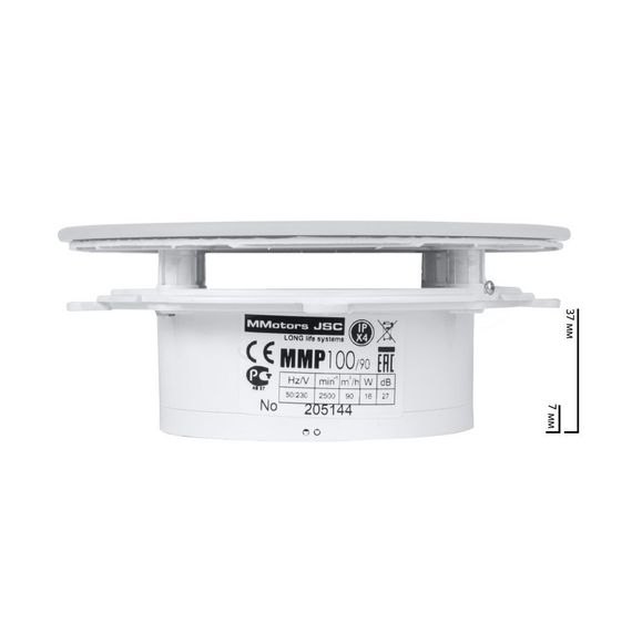 Вентилятор накладной сверхтонкий MMotors JSC MMP-01 100/90 куб/ч Пластик/Круг Белый