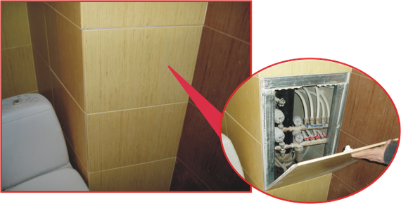 Люк под плитку пластиковый (ЛсИС) 400х250 нажимной