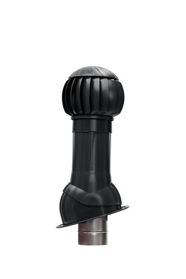 Готовый комплект, изолированный для фальцевой и готовой кровли из битумной черепицы d 110/160 мм, цвет черный RAL 9005, серия Twister