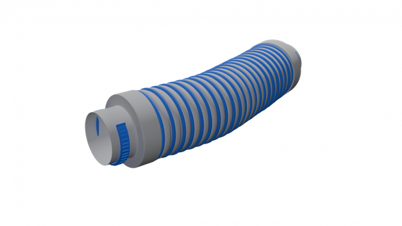 Flexag GL 90/600 гибкий шумоглушитель, D90, длина 600 мм