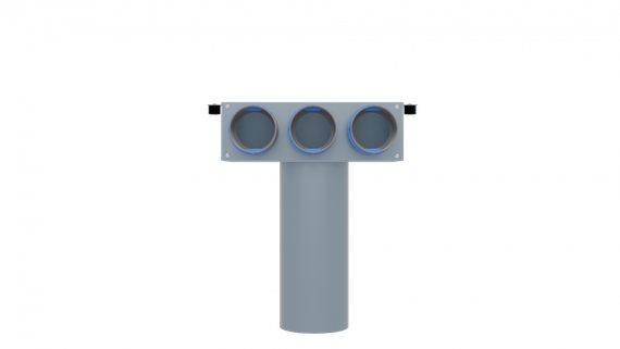 Flexag PCP-125/75x3 пленум вентиляционный потолочный, D125, на 3 выxода, L=300 мм