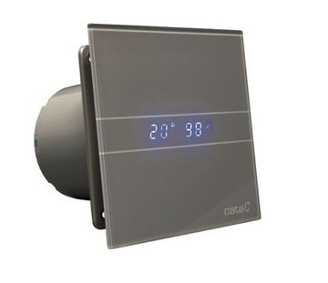 Накладной вентилятор Cata E 100 GSTH Silver (Таймер, датчик влажности, термометр, дисплей)