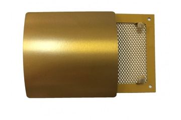 Решетка на магнитах РД-140 Латунь с декоративной панелью 140х140 мм