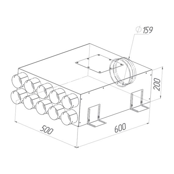 Provent KV 160/75×10 коллектор металлический на 10 выходов
