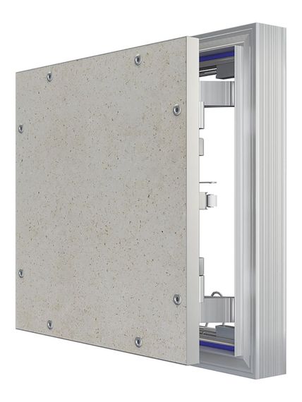 Люк ревизионный D Ceramo Optimum 300х300 скрыт.монтаж петля алюминий EVECS