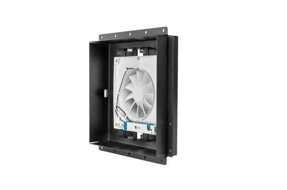 Решетка скрытого монтажа SECRET ПОД ПЛИТКУ 237х237 с вентилятором 125СК, обратный клапан, черная, d125мм