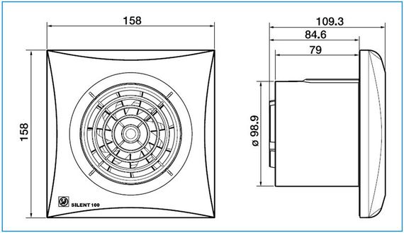 Вентилятор накладной Soler & Palau Silent 100 CZ Silver