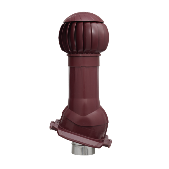 Готовый комплект, изолированный на скатные кровли из профильного листа МП-21 (С21) d 125/160 мм, цвет бордовый RAL 3009, серия Twister