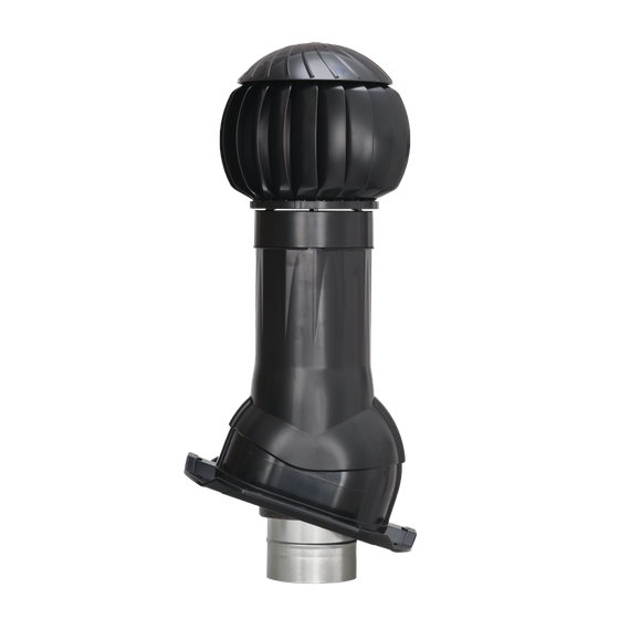 Готовый комплект, изолированный на скатные кровли из профильного листа МП-20 (С20) d 150/160 мм, цвет черный RAL 9005, серия Twister