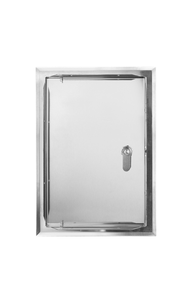 Люк из нержавеющей стали с замком ЛНЗ 200х300 матовый