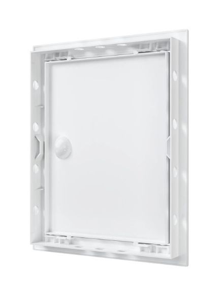 Люк-дверца ревизионная 250х350мм (280х380 с фланцем, 248х348 по посадке) с ручкой, АБС пластик