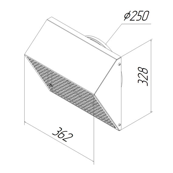 STF 250G решетка фасадная с колпаком серая (RAL 7024)