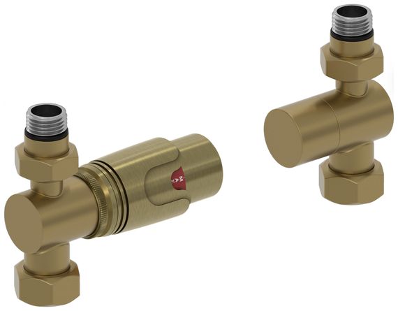 Терморегулятор автоматический прямой G 1/2" НР х G 3/4" НГ / набор (Золотой шёлк)