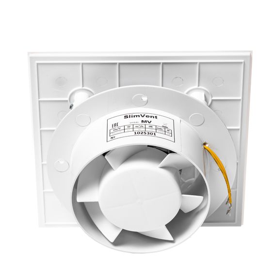 Вытяжной тонкий вентилятор SlimVent МV 100, стекло квадрат белый матовый