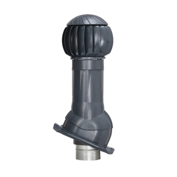 Готовый комплект, изолированный на скатные кровли из профильного листа МП-20 (С20) d 125/160 мм, цвет серый графит RAL 7024, серия Twister