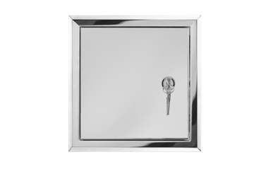Люк из нержавеющей стали с замком ЛНЗ 200х200 зеркальный