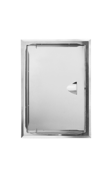 Люк из нержавеющей стали с ручкой ЛНР 300х400 матовый