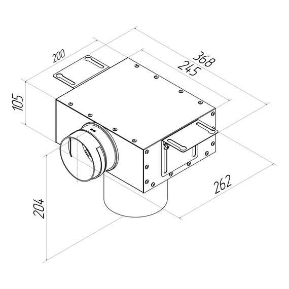 Provent VPS 125/90×1 адаптер (пленум) потолочный круглый на 1 выход