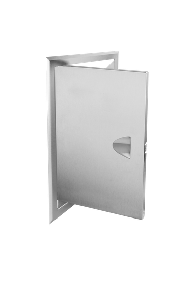 Люк из нержавеющей стали с ручкой ЛНР 300х400 матовый