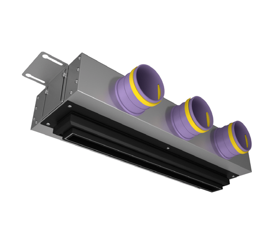 Provent VPND 500х25/75×3 щелевой диффузор для натяжного потолка с КСД на 3 выхода