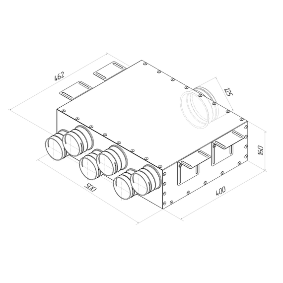 Provent KVN 125/75×6 коллектор металлический на 6 выходов узкий